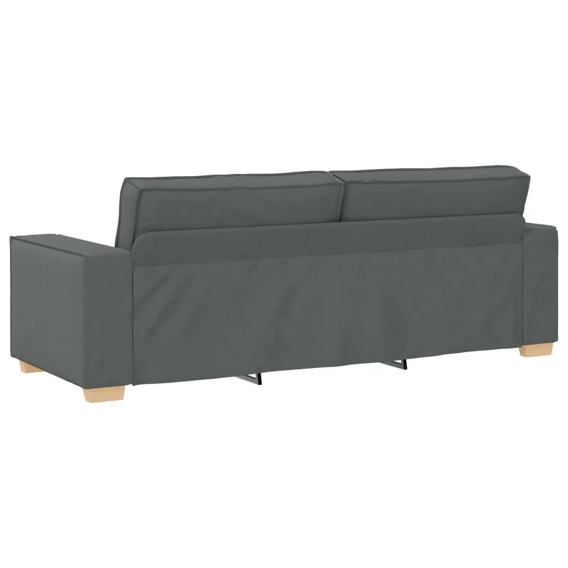 Sofa 3 pcs Tamsiai pilka 220 x 80 x 84 cm Lino mišinio audinys