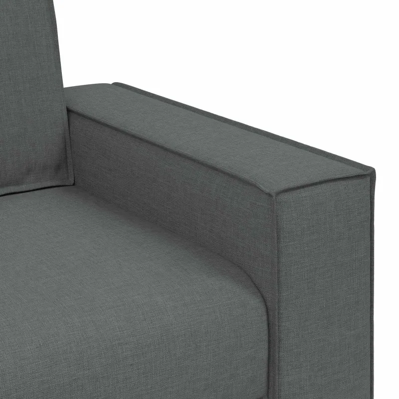Sofa 3 pcs Tamsiai pilka 220 x 80 x 84 cm Lino mišinio audinys