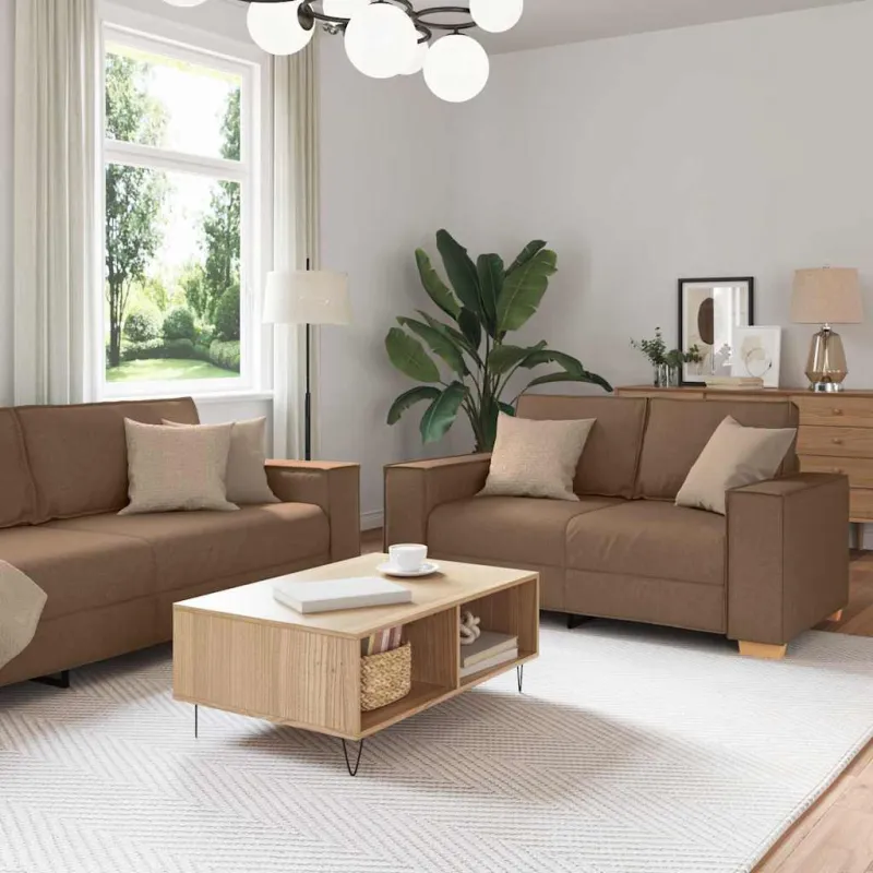 Sofa 3 pcs Ruda 220 x 80 x 84 cm Lino mišinio audinys