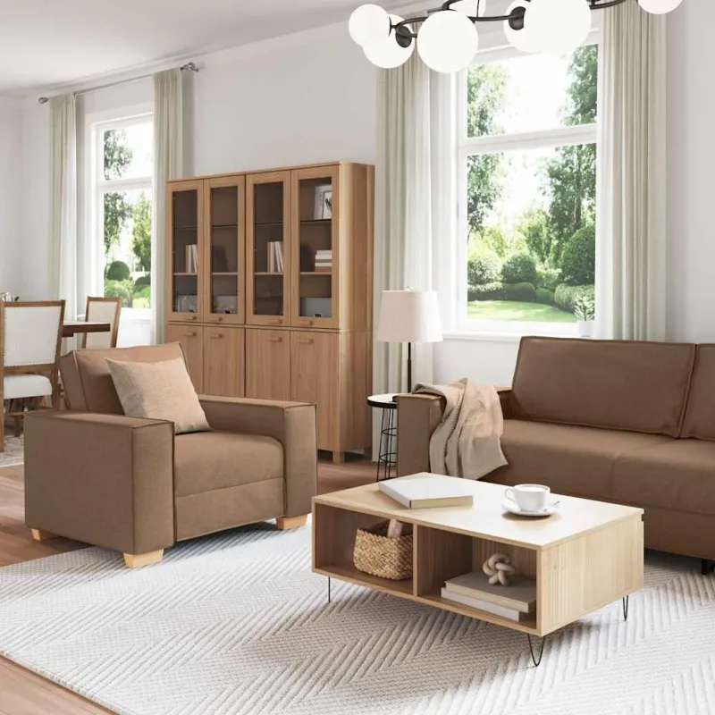 Sofa 3 pcs Ruda 220 x 80 x 84 cm Lino mišinio audinys