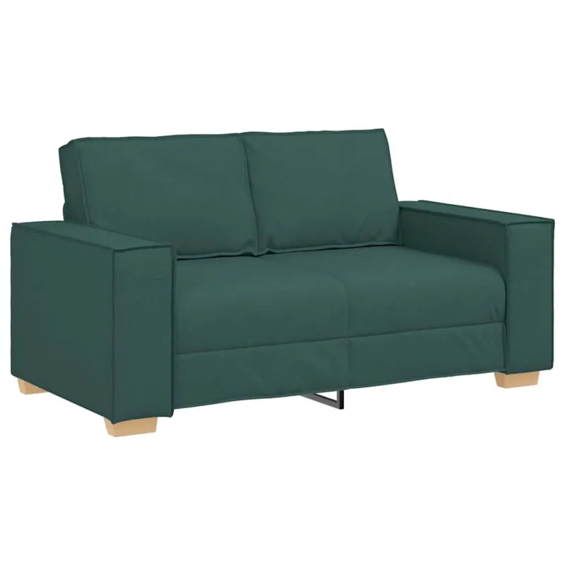 Sofa 3 pcs Tamsiai žalia 220 x 80 x 84 cm Lino mišinio audinys