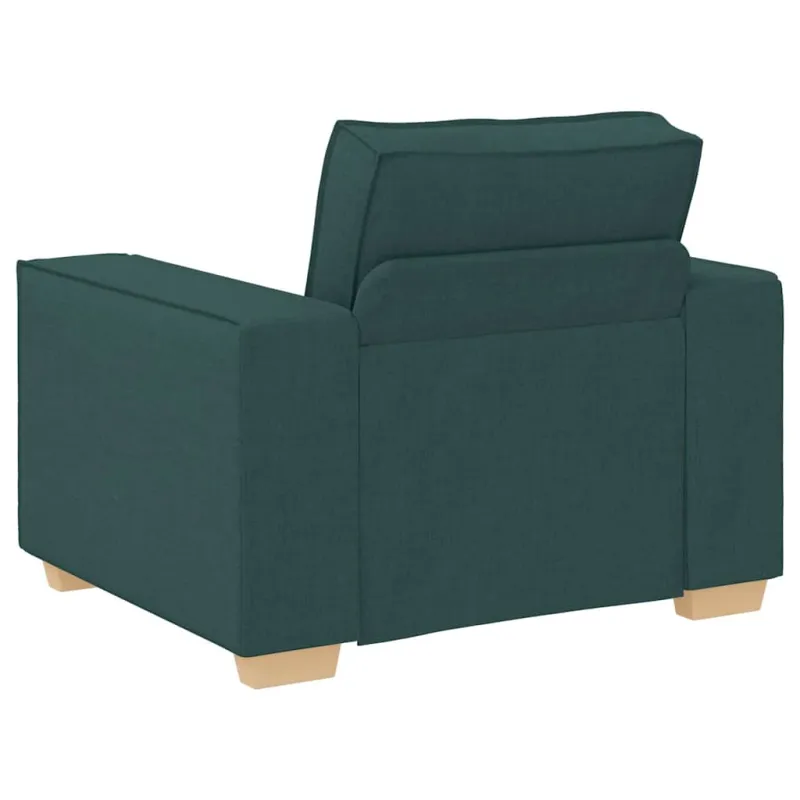 Sofa 3 pcs Tamsiai žalia 220 x 80 x 84 cm Lino mišinio audinys