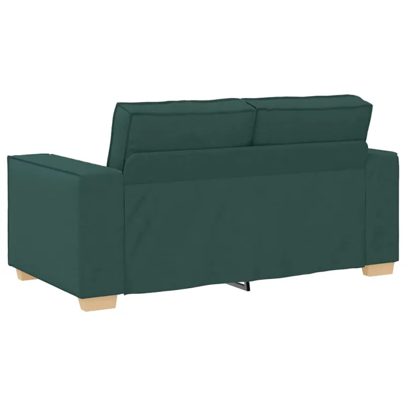 Sofa 3 pcs Tamsiai žalia 220 x 80 x 84 cm Lino mišinio audinys