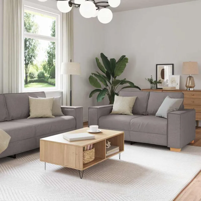 Sofa 3 pcs Tortora 220 x 80 x 84 cm Lino mišinio audinys