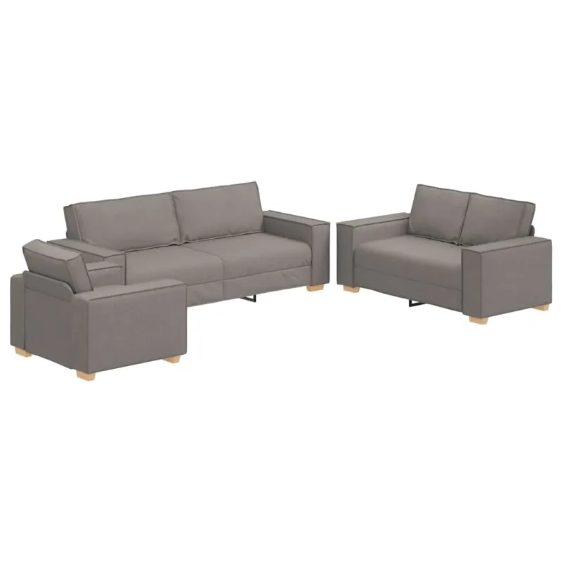 Sofa 3 pcs Tortora 220 x 80 x 84 cm Lino mišinio audinys