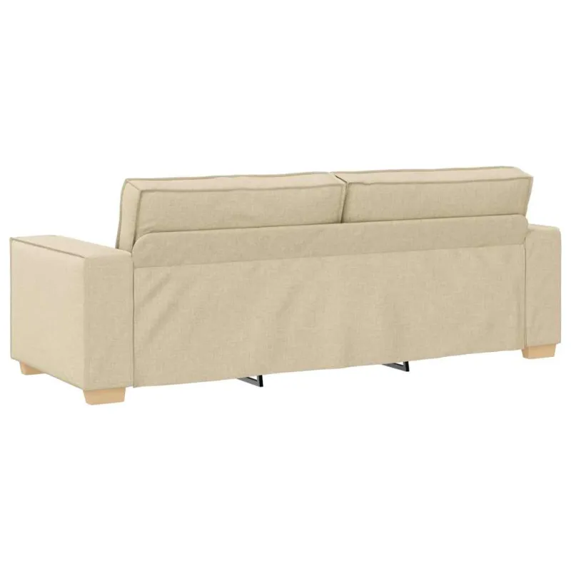 Sofa 3 pcs Kreminė 220 x 80 x 84 cm Lino mišinio audinys