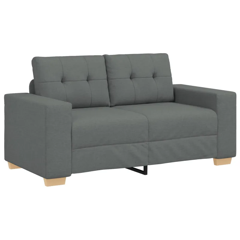 Sofa 3 pcs Tamsiai pilka 221 x 80 x 80 cm Lino mišinio audinys
