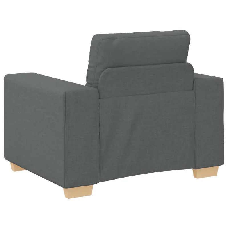 Sofa 3 pcs Tamsiai pilka 221 x 80 x 80 cm Lino mišinio audinys