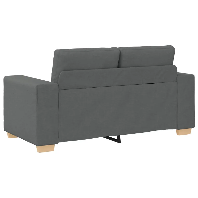 Sofa 3 pcs Tamsiai pilka 221 x 80 x 80 cm Lino mišinio audinys