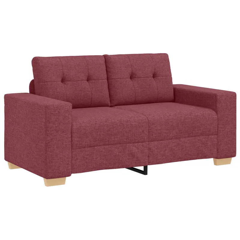 Sofa 3 pcs Vėjo raudona 221 x 80 x 80 cm Lino mišinio audinys