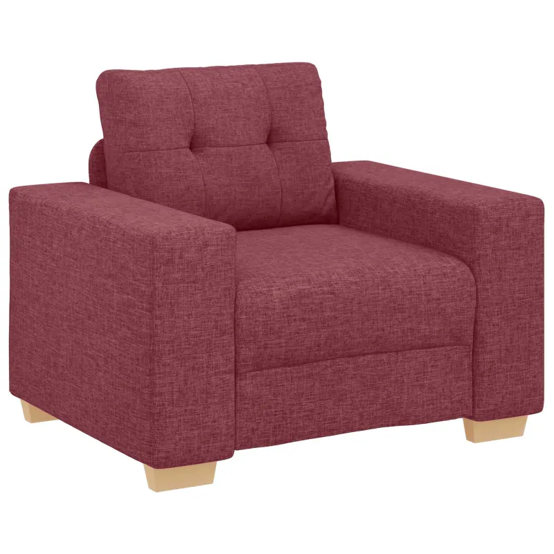Sofa 3 pcs Vėjo raudona 221 x 80 x 80 cm Lino mišinio audinys