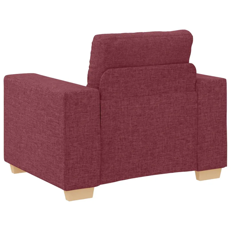 Sofa 3 pcs Vėjo raudona 221 x 80 x 80 cm Lino mišinio audinys
