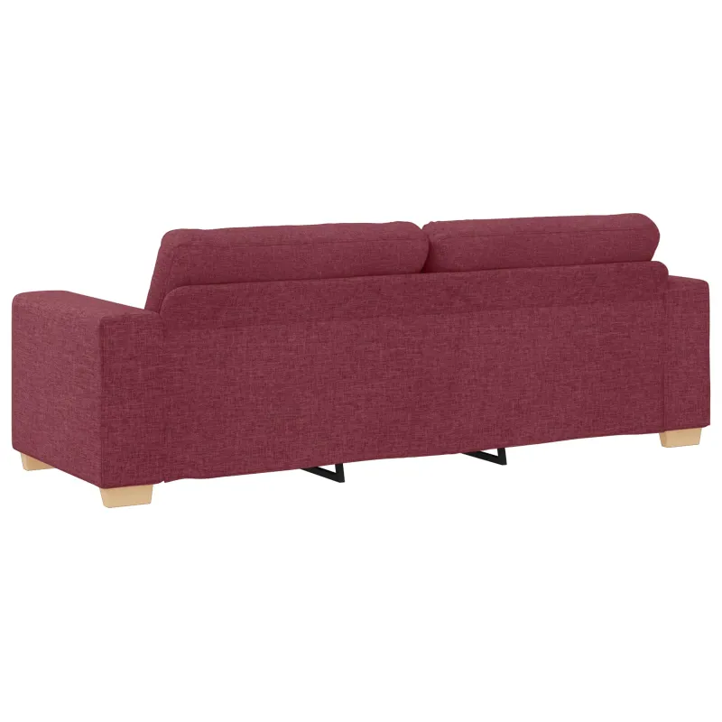 Sofa 3 pcs Vėjo raudona 221 x 80 x 80 cm Lino mišinio audinys