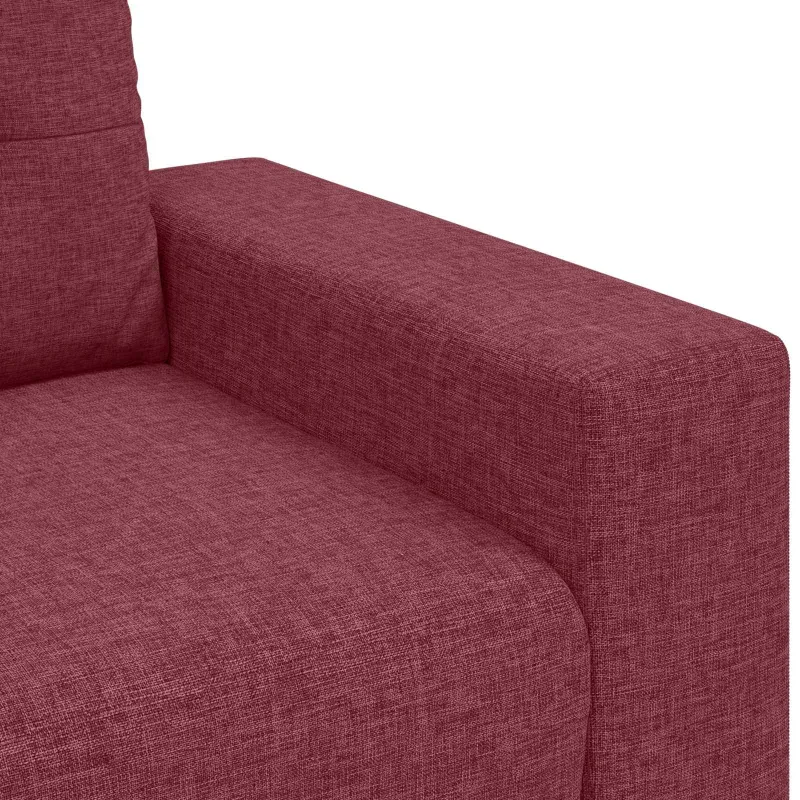 Sofa 3 pcs Vėjo raudona 221 x 80 x 80 cm Lino mišinio audinys