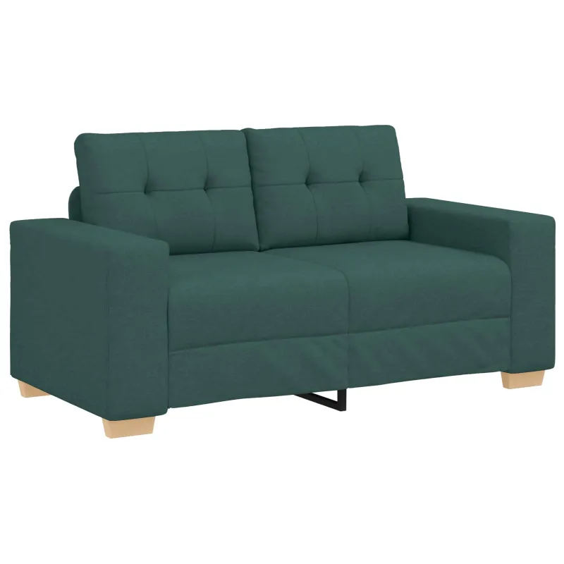 Sofa 3 pcs Tamsiai žalia 221 x 80 x 80 cm Lino mišinio audinys