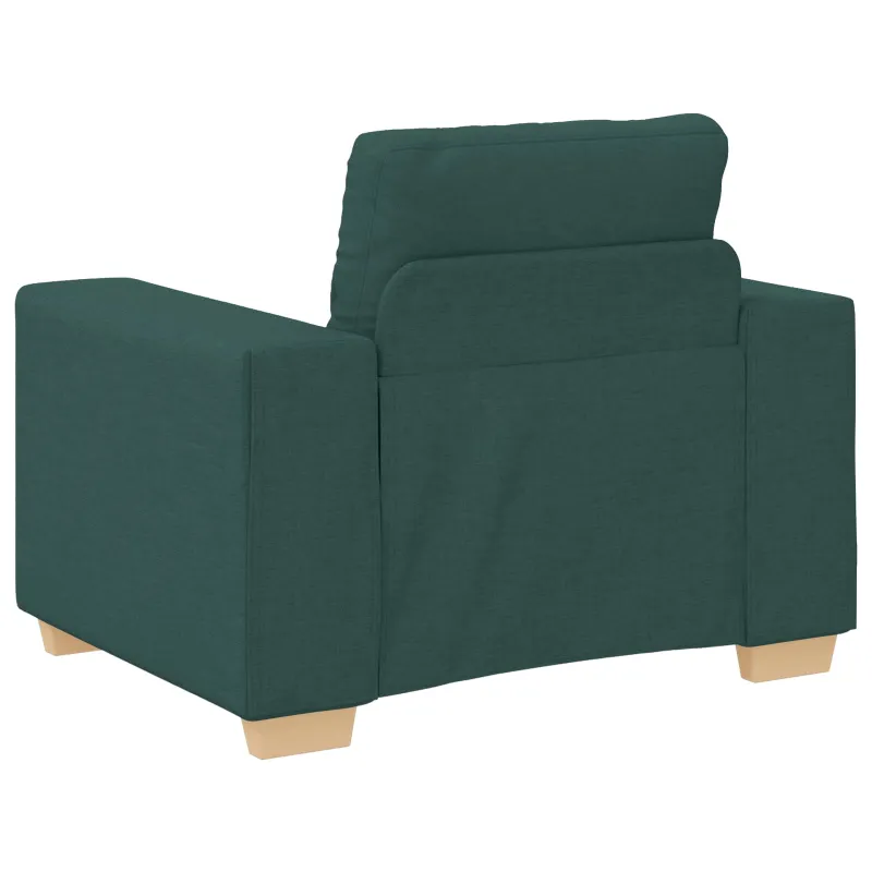 Sofa 3 pcs Tamsiai žalia 221 x 80 x 80 cm Lino mišinio audinys