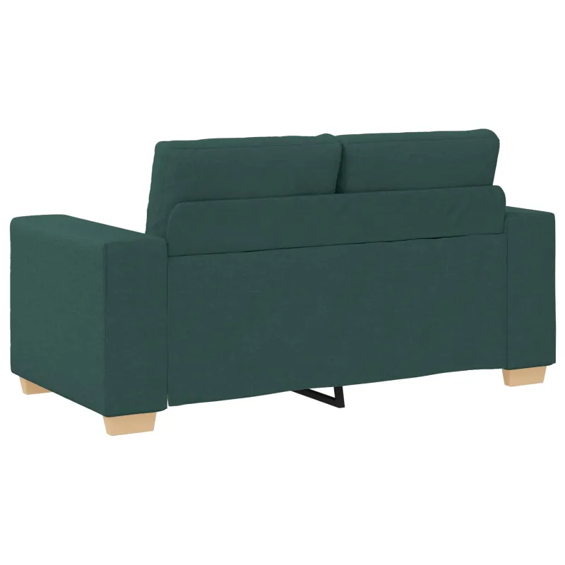 Sofa 3 pcs Tamsiai žalia 221 x 80 x 80 cm Lino mišinio audinys
