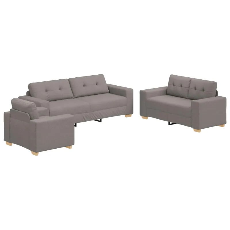 Sofa 3 pcs Tortora 221 x 80 x 80 cm Lino mišinio audinys