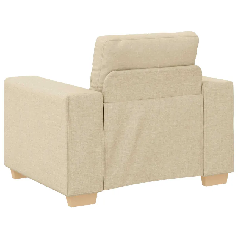 Sofa 3 pcs Kreminė 221 x 80 x 80 cm Lino mišinio audinys