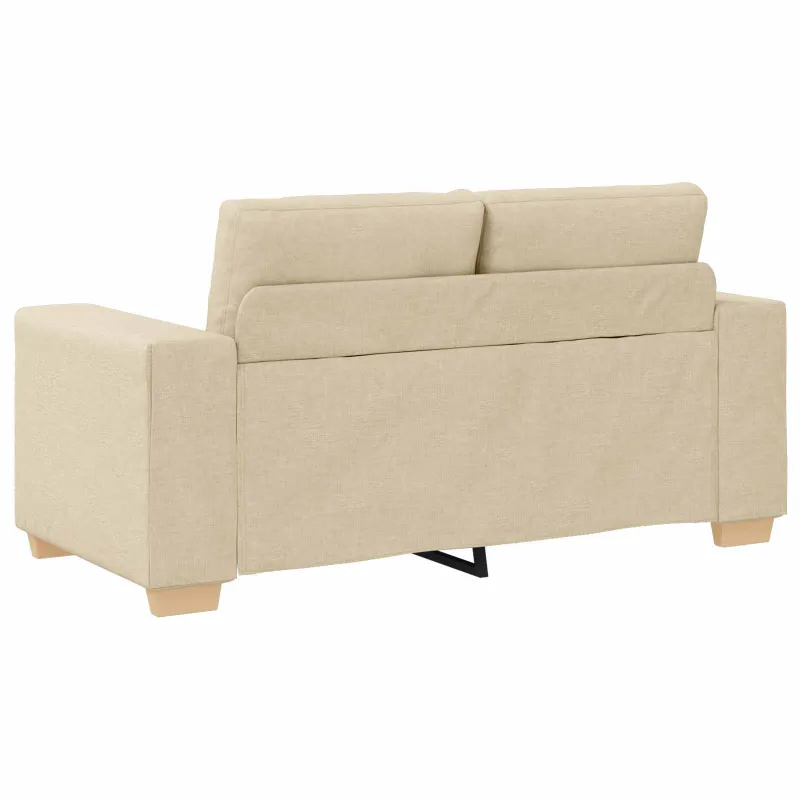 Sofa 3 pcs Kreminė 221 x 80 x 80 cm Lino mišinio audinys