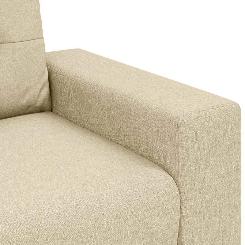 Sofa 3 pcs Kreminė 221 x 80 x 80 cm Lino mišinio audinys