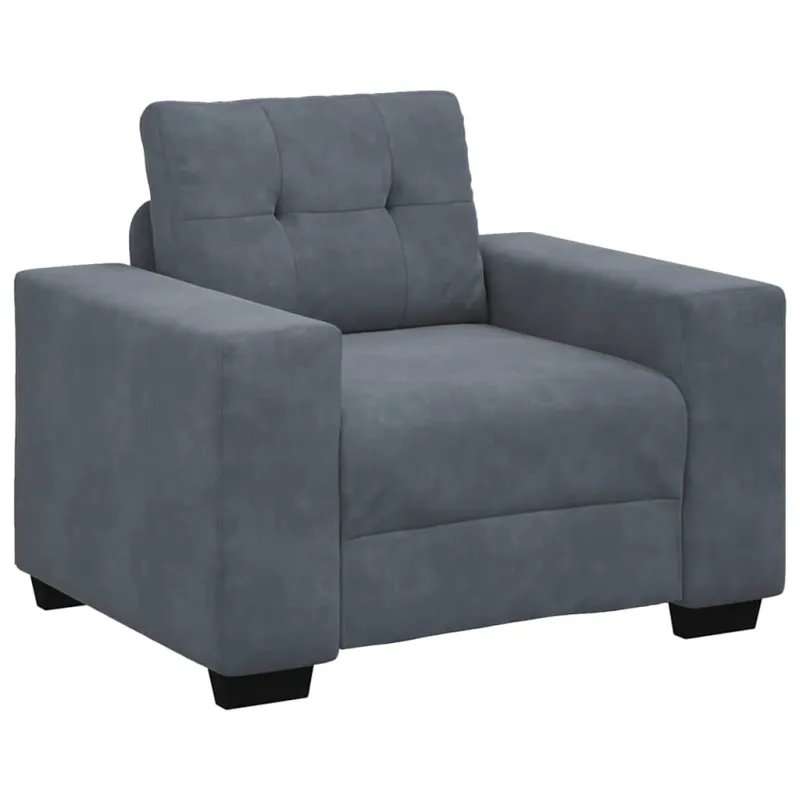 Sofos komplektas 3 pcs Tamsiai pilka 221 x 80 x 80 cm Aksomas