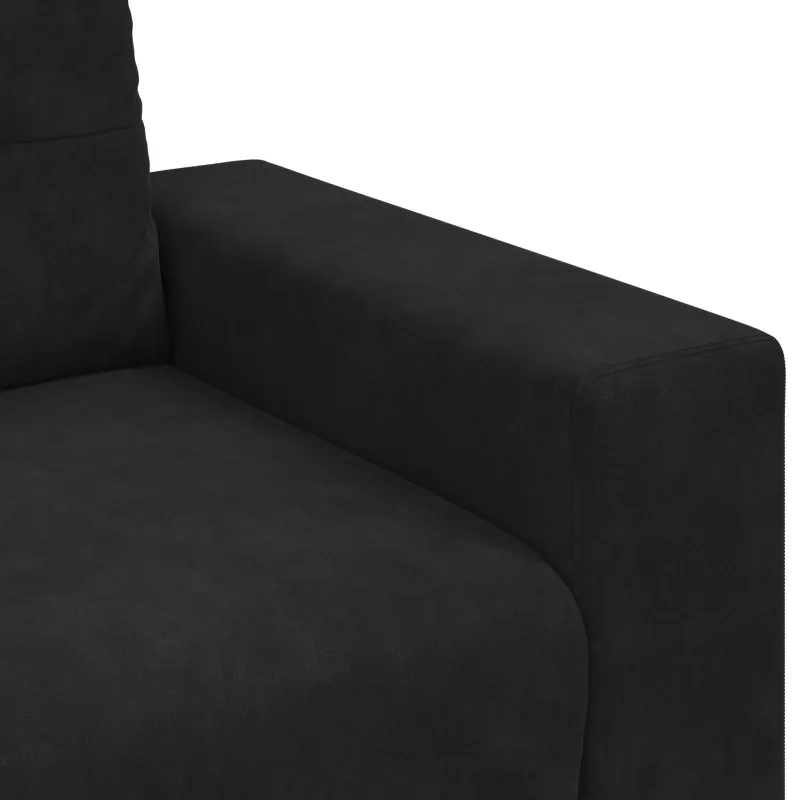 Sofos komplektas 3 pcs Juoda 221 x 80 x 80 cm Aksomas