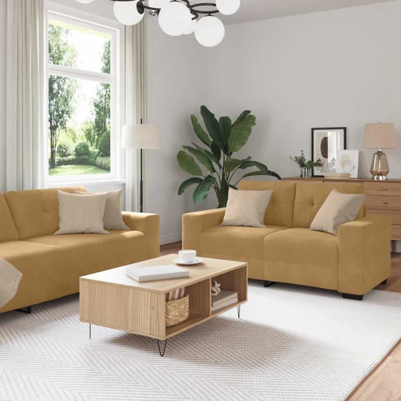 Sofos komplektas 3 pcs Ruda 221 x 80 x 80 cm Aksomas