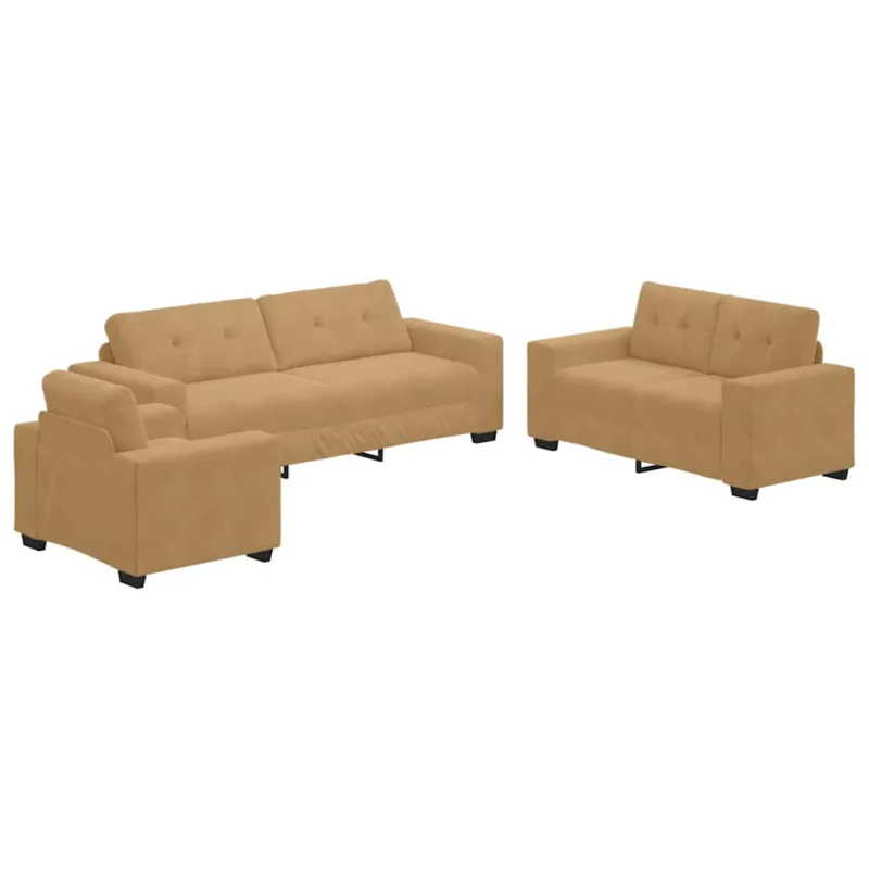 Sofos komplektas 3 pcs Ruda 221 x 80 x 80 cm Aksomas