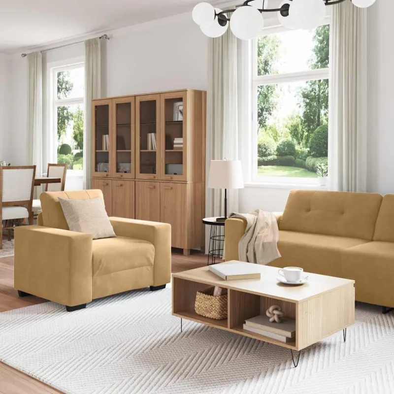 Sofos komplektas 3 pcs Ruda 221 x 80 x 80 cm Aksomas