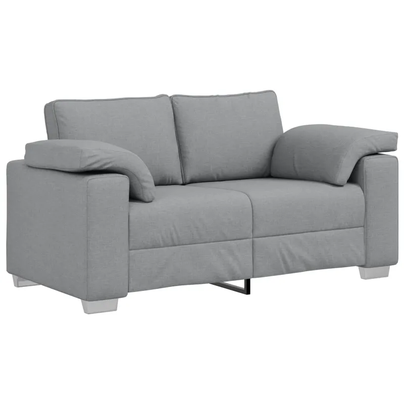 Sofa 3 pcs Šviesiai pilka 219 x 80 x 82 cm Lino mišinio audinys