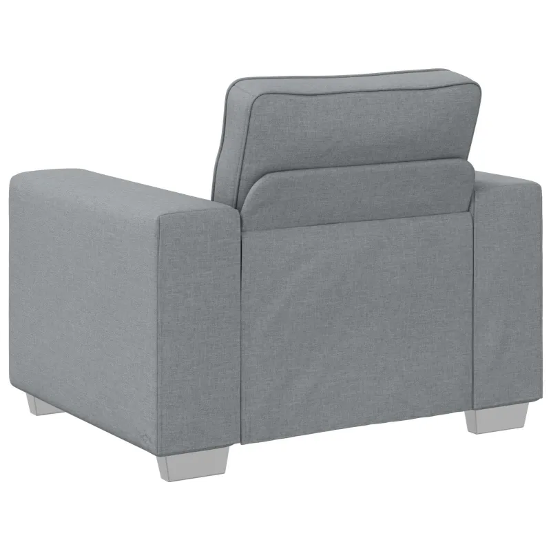 Sofa 3 pcs Šviesiai pilka 219 x 80 x 82 cm Lino mišinio audinys