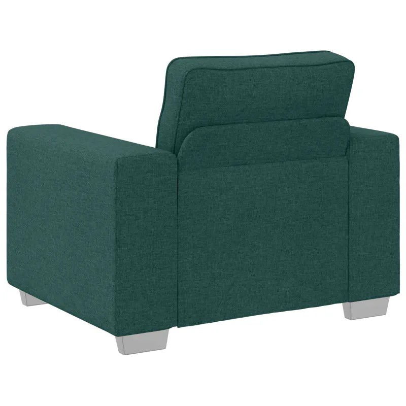 Sofa 3 pcs Tamsiai žalia 219 x 80 x 82 cm Lino mišinio audinys