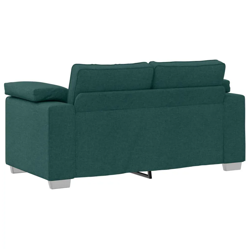Sofa 3 pcs Tamsiai žalia 219 x 80 x 82 cm Lino mišinio audinys