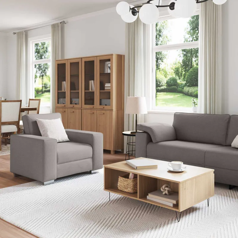 Sofa 3 pcs Taupe 219 x 80 x 82 cm Lino mišinio audinys