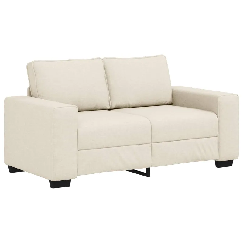 Sofa 2 pcs Smėlio 221 x 80 x 82 cm Lino mišinio audinys