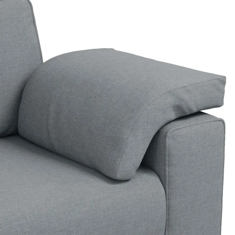 Sofa 2 pcs Šviesiai pilka 219 x 80 x 82 cm audinys