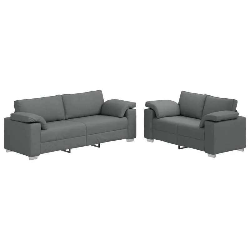 Sofa 2 pcs Tamsiai pilka 219 x 80 x 82 cm audinys