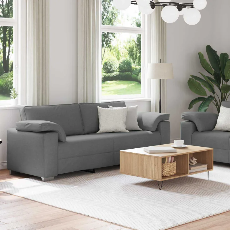 Sofa 2 pcs Tamsiai pilka 219 x 80 x 82 cm audinys