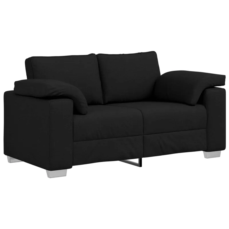 Sofa 2 pcs Juodas 219 x 80 x 82 cm audinys
