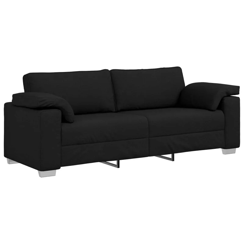 Sofa 2 pcs Juodas 219 x 80 x 82 cm audinys