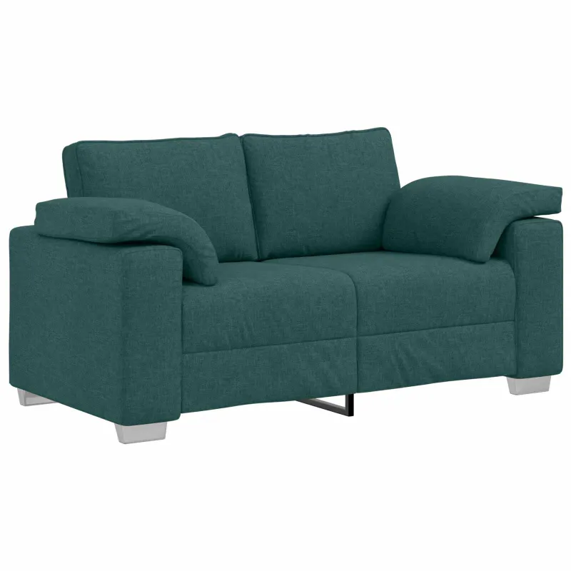 Sofa 2 pcs Tamsiai žalia 219 x 80 x 82 cm audinys