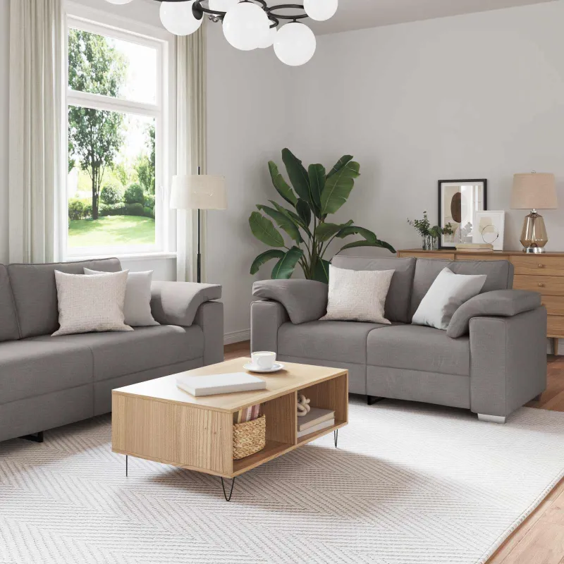 Sofa 2 pcs Taupe 219 x 80 x 82 cm audinys
