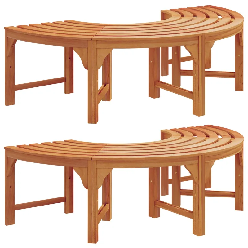 Medžio suolelis 2 pcs Natūrali 160 x 80 x 45cm