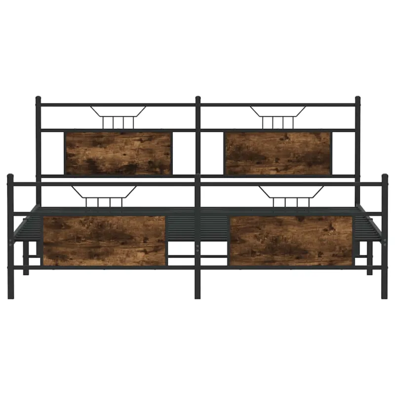 Lovos rėmas be čiužinio, dūminio ąžuolo, 160x200cm, metalas