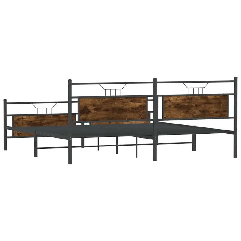 Lovos rėmas be čiužinio, dūminio ąžuolo, 200x200cm, metalas