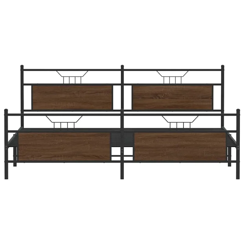 Lovos rėmas be čiužinio, rudas ąžuolo, 200x200cm, metalas