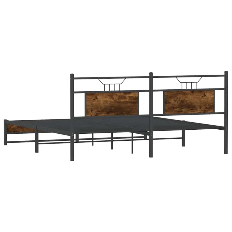 Lovos rėmas be čiužinio, dūminio ąžuolo, 180x200cm, metalas