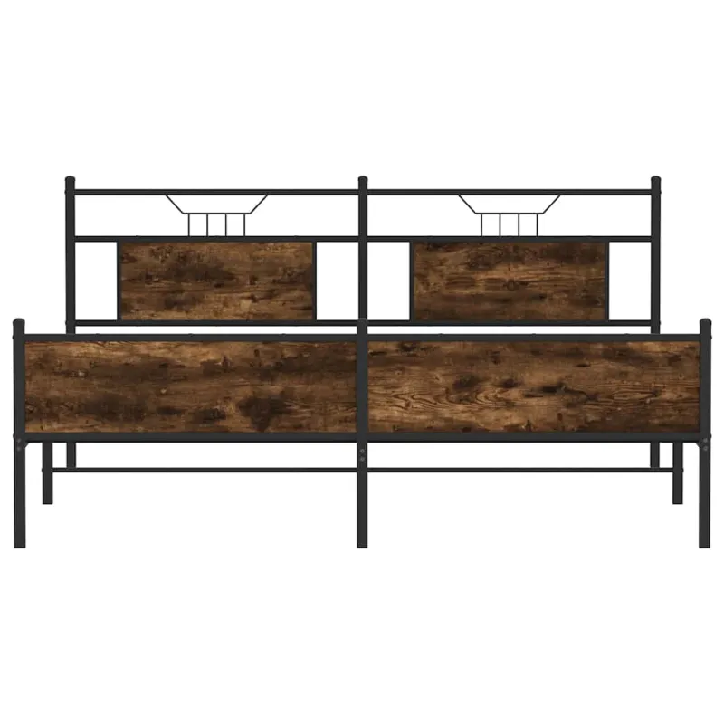 Lovos rėmas be čiužinio, dūminio ąžuolo, 160x200cm, metalas
