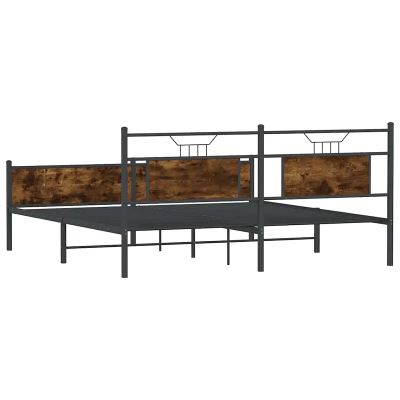 Lovos rėmas be čiužinio, dūminio ąžuolo, 180x200cm, metalas